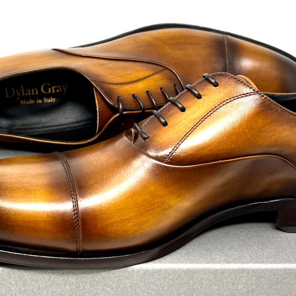 Bloomingdale's Exclusive Dylan Gray Fortuno Cognac Cap Toe Oxford Men's Shoes - Picture 7 of 7